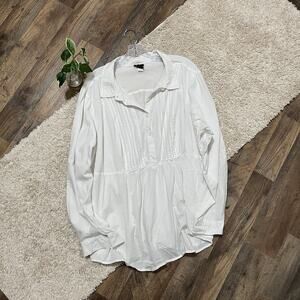 torrid White Long-Sleeve Peasant Blouse